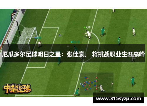 厄瓜多尔足球明日之星:张佳豪, 将挑战职业生涯巅峰